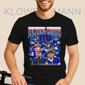 Exciting White Cam Skattebo Jaxson Dart Shirt, New York Giants