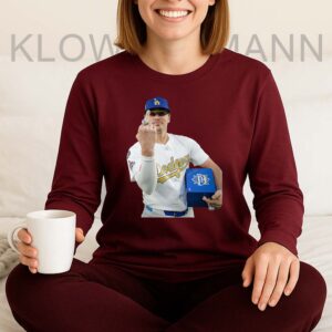 Kike Hernandez Ring Middle Finger Long Sleeve, Los Angeles Dodgers