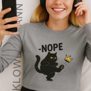 Nope Kings Black Cat Long Sleeve, Anti Trump
