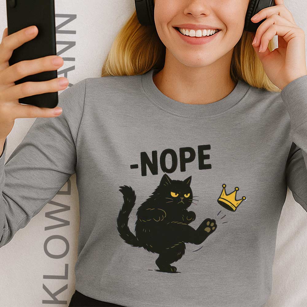 Nope Kings Black Cat Long Sleeve, Anti Trump