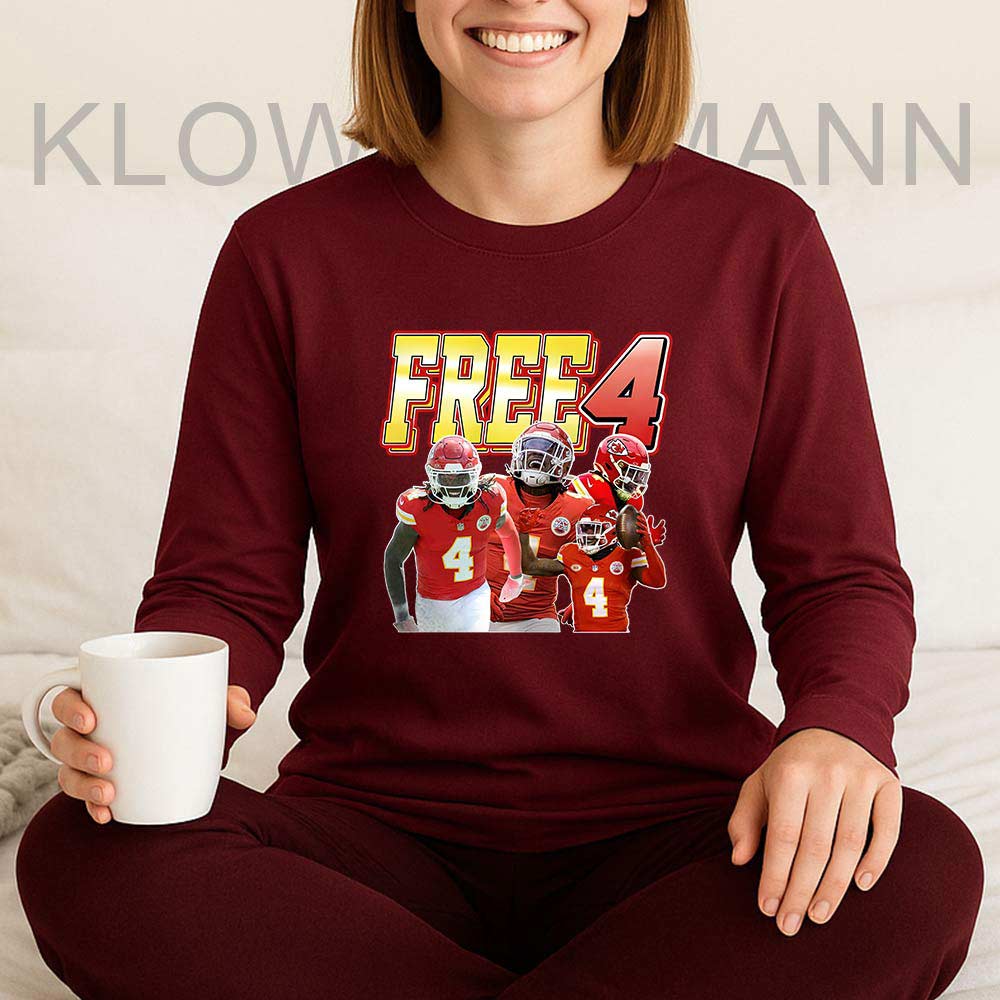 Rashee Rice Free 4 Long Sleeve, Kansas City Chiefs