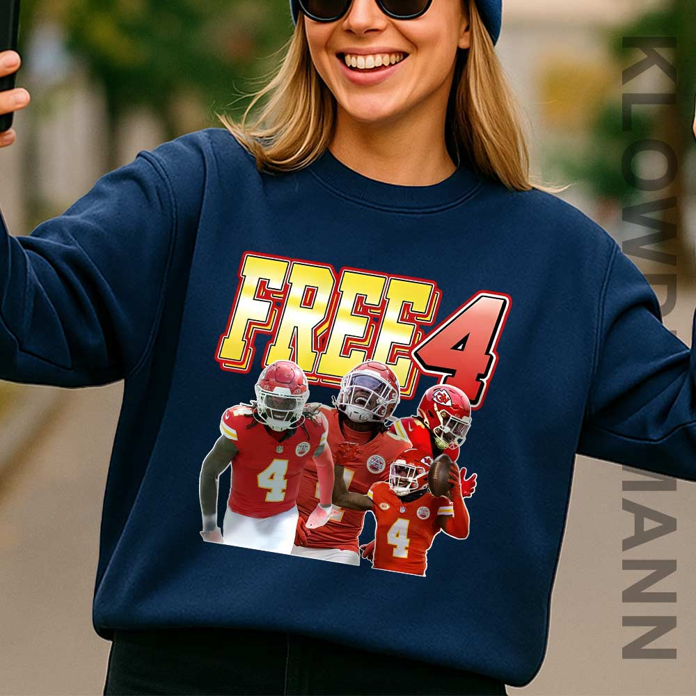 Rashee Rice Free 4 Sweatshirt, Kansas City Chiefs