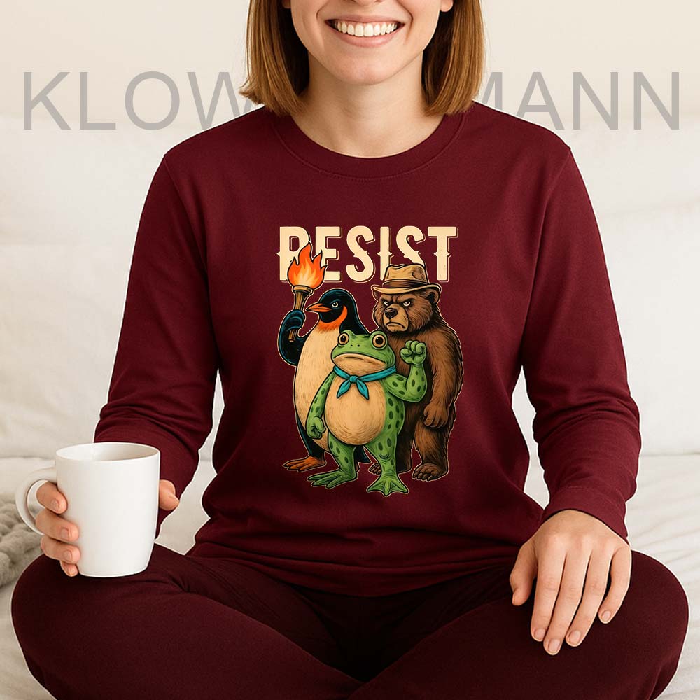 Resist Portland Frog, Bear, Penguin Long Sleeve