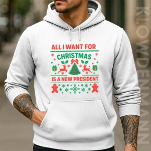 All I Want For Christmas Is A New President Hoodie, Anti Trump