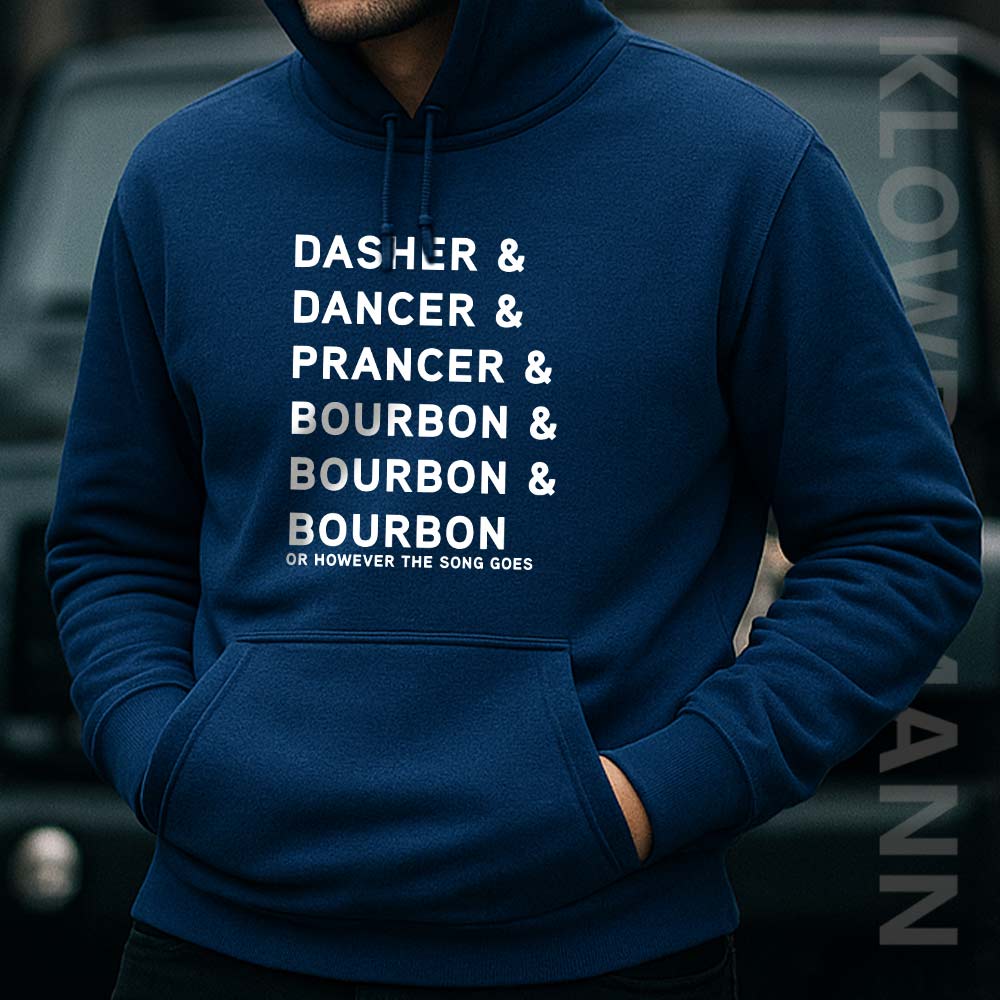 Dancer, Prancer and Whiskey, Bourbon and Scotch Hoodie