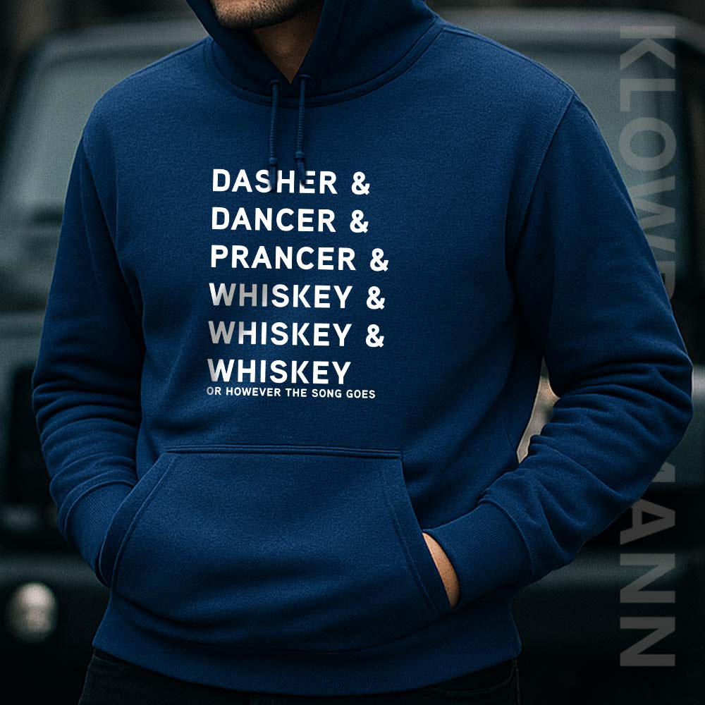 Dancer, Prancer and Whiskey, Bourbon and Scotch Hoodie