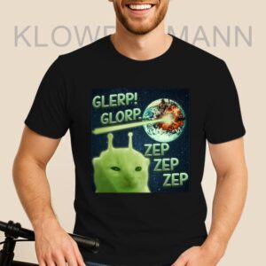Glerp Glorp Alien Cat Meme Shirt, Zep Zep Zep