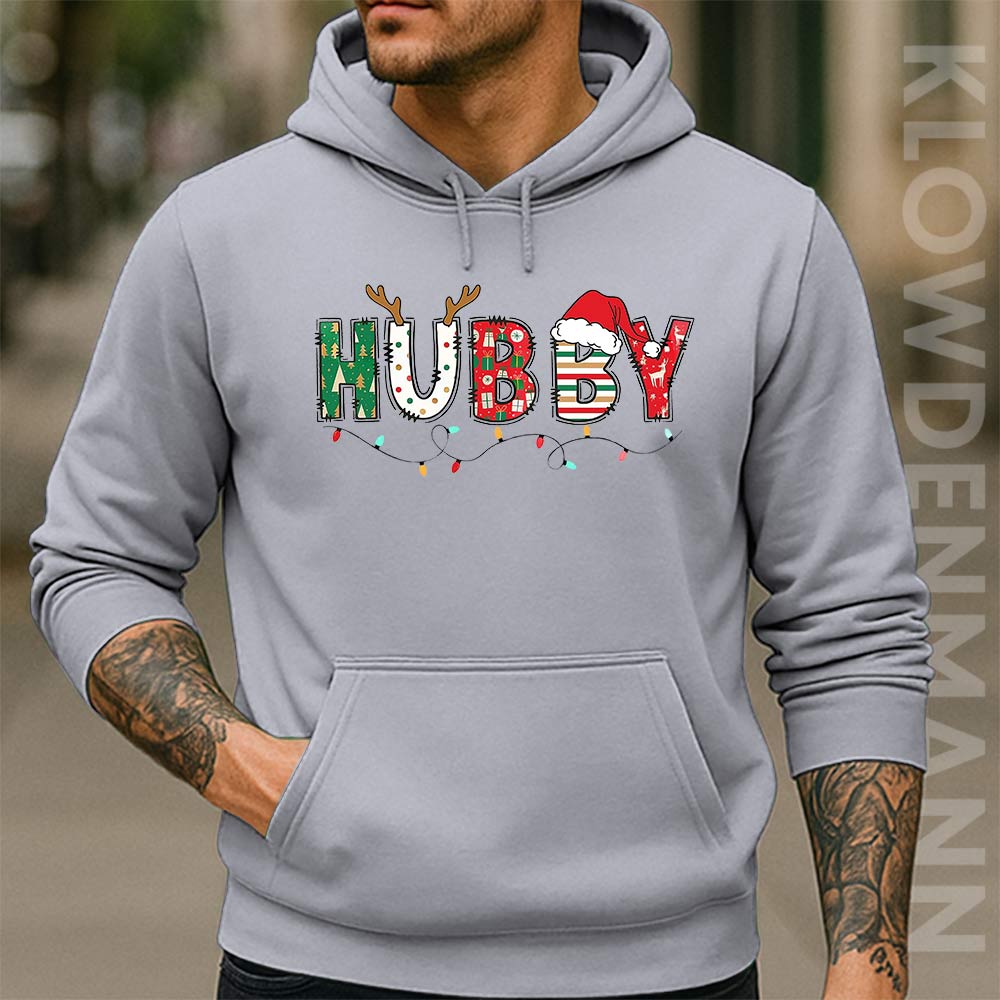 Wifey Hubby Christmas Hoodie, For Couple