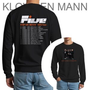 Keep on Movin 2025 Tour Long Sleeve, Glitter Print Five Boy Concert