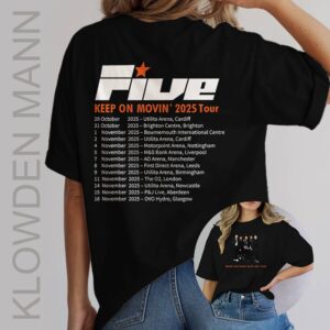Keep on Movin 2025 Tour Shirt, Glitter Print Five Boy Concert