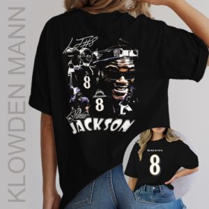 Lamar Jackson 8 Shirt, 2 Sides, Baltimore Ravens