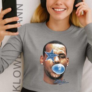 Lebron James Bubble Gum Blue Boxy Long Sleeve, Los Angeles Lakers