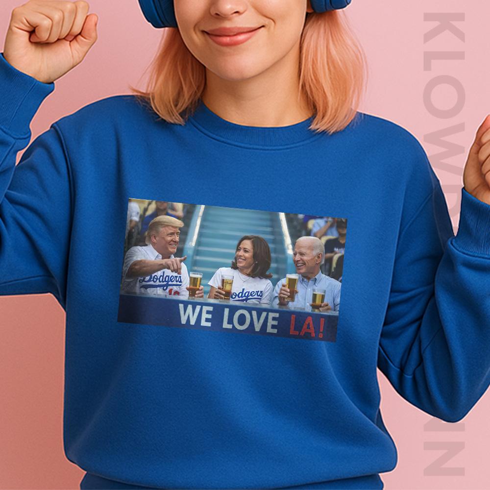 Trump Biden Kamala at Dodger Stadium Shirt, We Love LA Dodgers
