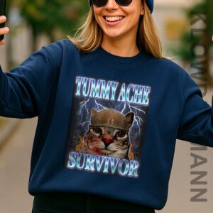 Tummy Ache Survivor Cat Meme Sweatshirt