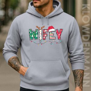 Wifey Hubby Christmas Hoodie, For Couple