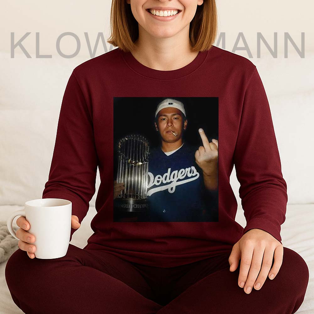 Yoshinobu Yamamoto Middle Finger Long Sleeve, World Series Champions 2025