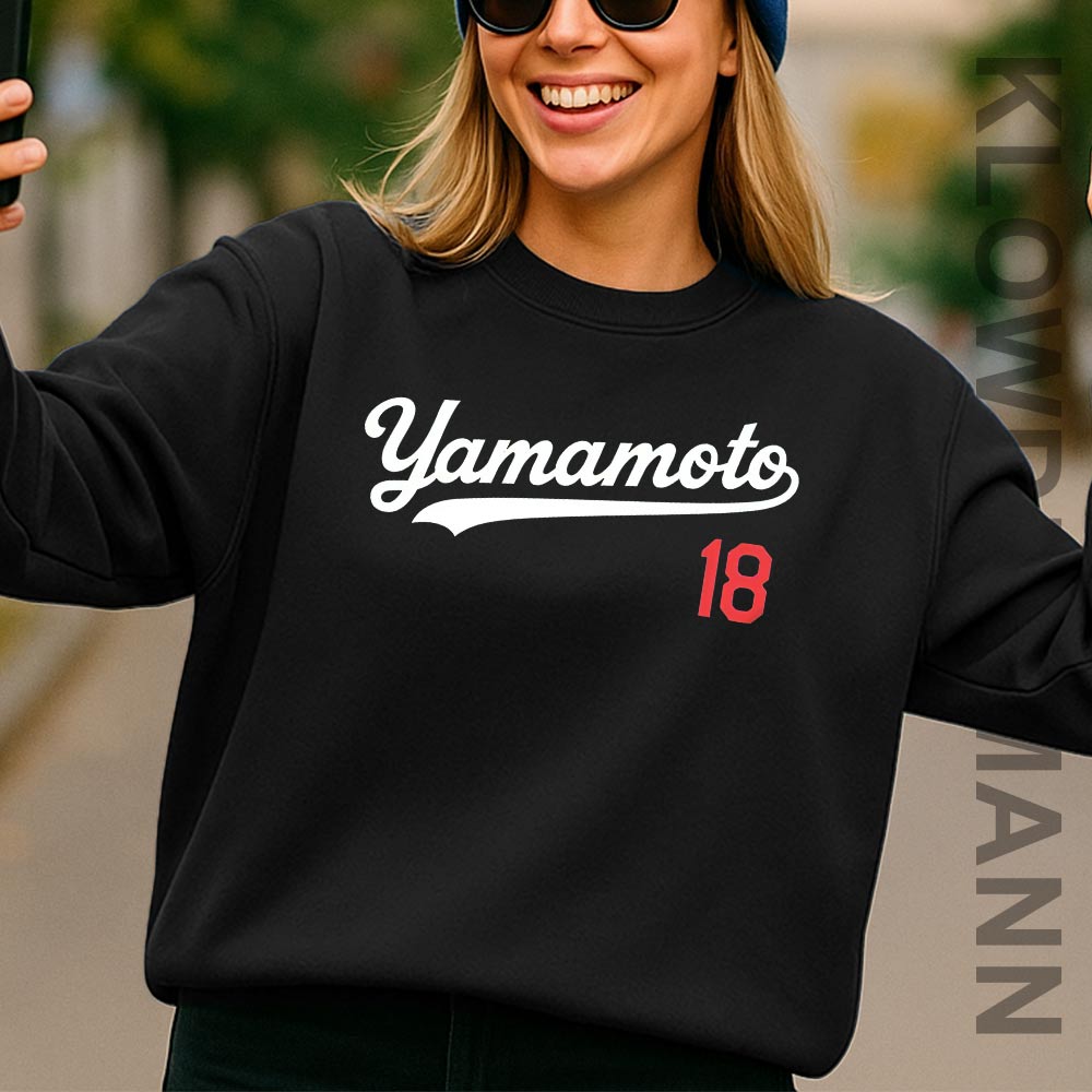 Yoshinobu Yamamoto No.18 Sweatshirt, LA Dodgers