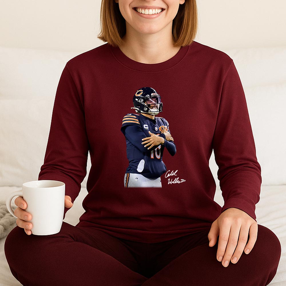 Caleb Williams Cold Long Sleeve, with Signature, Chicago Bears