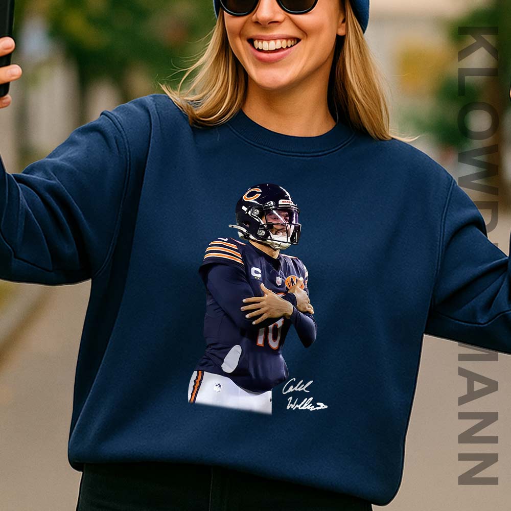 Caleb Williams Cold Sweatshirt, with Signature, Chicago Bears