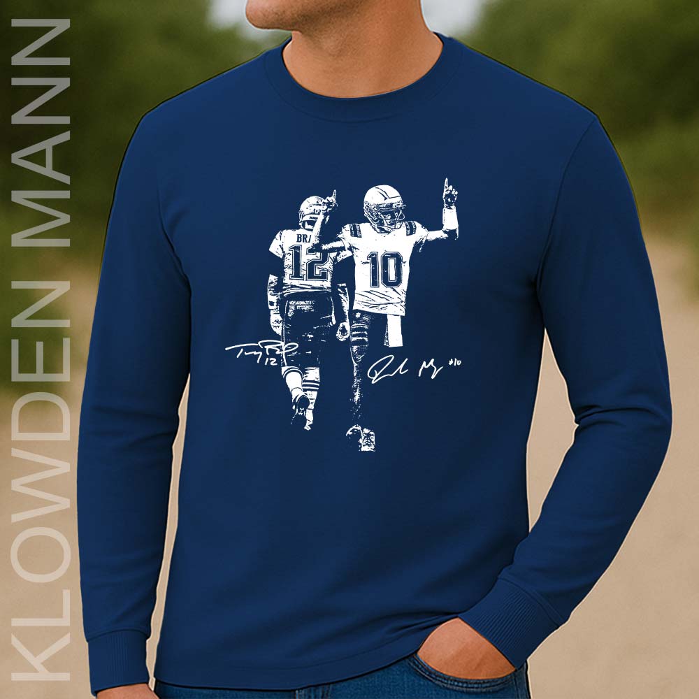Drake Maye and Tom With Signature Long Sleeve, New England Patriots