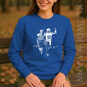 Drake Maye and Tom With Signature Sweatshirt, New England Patriots