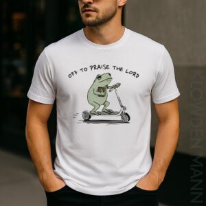 Off To Praise The Lord Shirt, Funny Christian Frog
