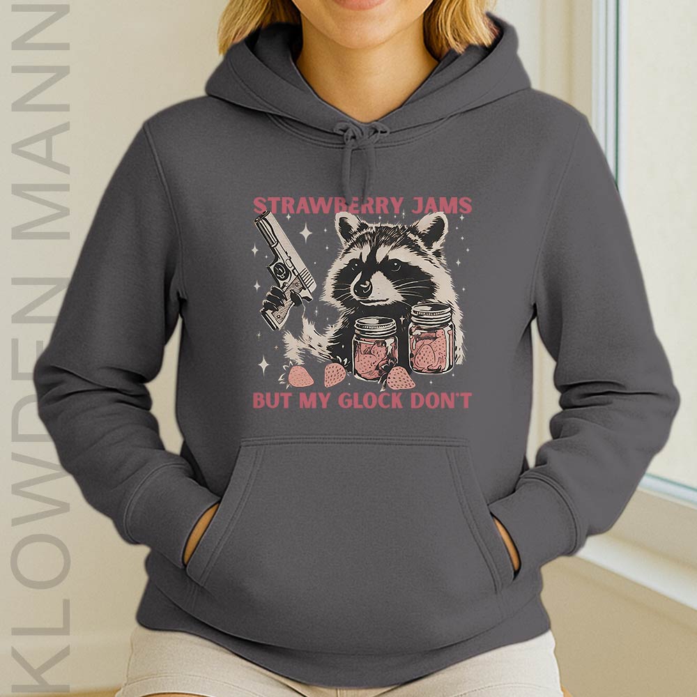 Strawberry Jams Raccoon But My Glock Don't Hoodie
