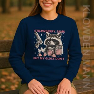 Strawberry Jams Raccoon But My Glock Don't Sweatshirt