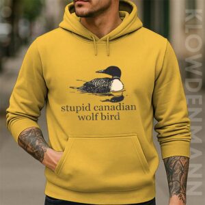 Stupid Canadian Wolf Bird Hoodie, Hockey Romance LGBT
