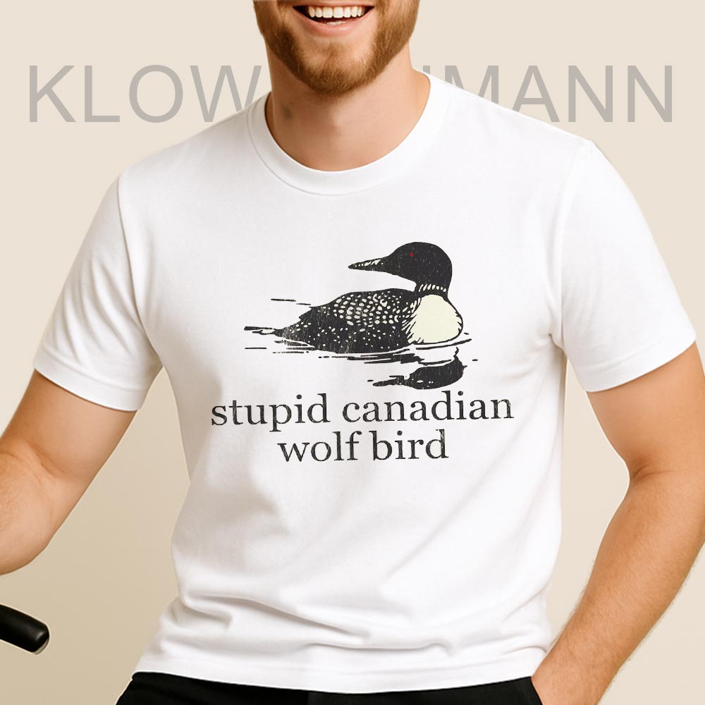 Stupid Canadian Wolf Bird Shirt, Hockey Romance LGBT