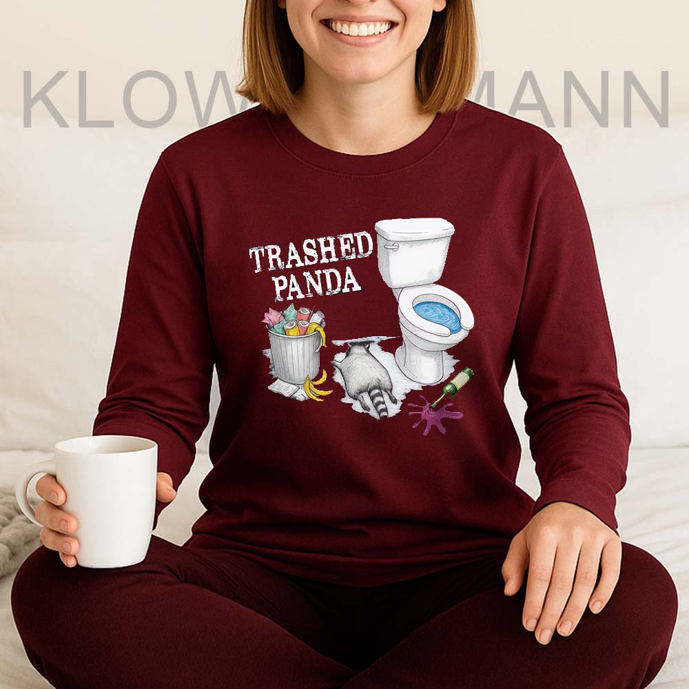Trashed Panda Funny Drunk Raccoon Long Sleeve,