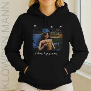 I Live Here Now Hoodie, Doll Funny Ballfield Dark